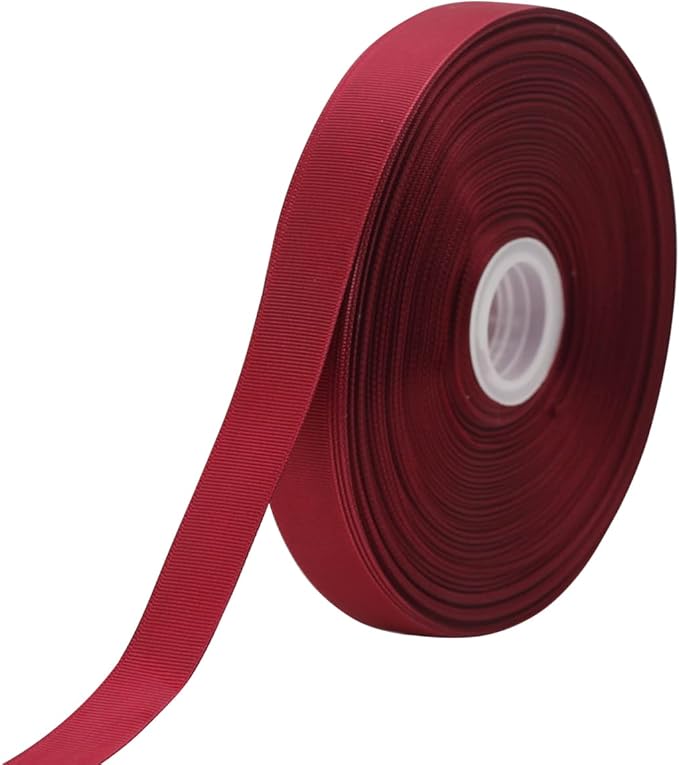 Jesep One Roll 100 Yards Soild Grosgrain Ribbon Boutique Gift Wrapping Package Ribbon, DIY Crafts Bow Hair Headband Accessories Assorted Ribbon (Maroon, 20mm 3/4")
