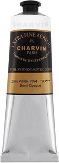 Charvin Extra Fine Professional Acrylic Paint - Zinc White, 60ml Tube, Triple-Milled, Lightfast Pigments, Open Stock Artist Acrylic Paints in Nature-Inspired Hues