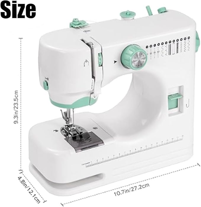 Compact Home Electric Sewing Machine, Sewing Machine for Beginners with 12 Built-in Stitches, Portable Cordless Handheld Twin Needles SewingMachine for Adults, Home Mending & Crafting (A)