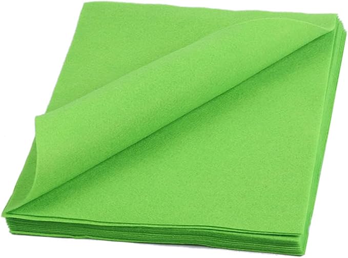 YYCRAFT Soft Felt Sheets 6 X 6 Inch Felt Fabric Squares Patchwork Sewing DIY Craft 1.6mm Thick - 40 Pcs,Apple Green