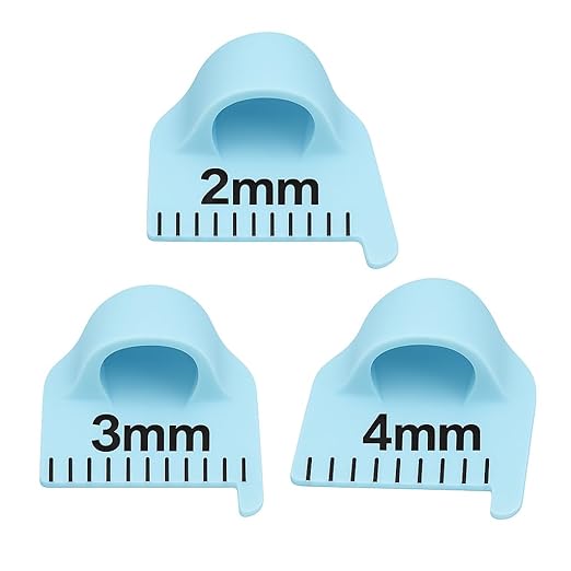 Edge Stitch Lock and Sewing Gauge-Sewing Gauge-Edge Sewing Lockranding Tool-Needle Gauge Quilting Ruler for Straight & Curved Seams for Beginners,Professional Sewers - 2/3/4 Mm, 3 Pcs,Plastic (Blue)