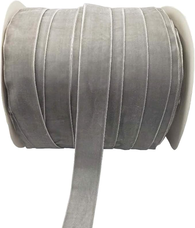 10 Yards Velvet Ribbon Spool (Gray, 1")