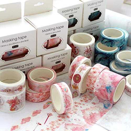 YUBBAEX Cute Printed Washi Tape 3 Rolls Japanese-Style Masking Tape Set Decorative for Arts, DIY Crafts, Journal Supplies, Planners, Scrapbook, Card/Gift Wrapping (Lace Checkered)