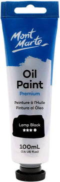 Mont Marte Oil Paint Premium, 3.4 US fl.oz (100ml) Tube, Ivory Black, Heavy Body Paint, Artist Quality, Good Coverage, Excellent Tinting Strength, Ideal for Painting Canvas