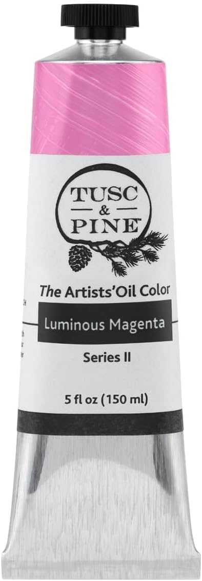Tusc & Pine Artist Oil Paint - Luminous Magenta, 150 ml, Non-Yellowing, Rich & Creamy Consistency, Maximum Pigment Load, Small Batch Milled Oil Paints Made in the USA for Professional Artists