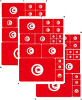 vmcoatdu Tunisia Flag Laser Printing Sticker 3 Pcs Decal in Multiple Sizes Stickers (Red Tunisia)