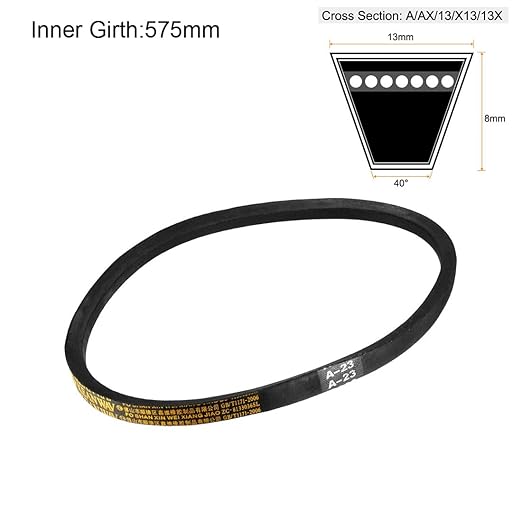 uxcell A23 Drive V-Belts 23" Inner Length 13mm Width 8mm Thick JIS Standard A-Section Rubber Drive Transmission Belt