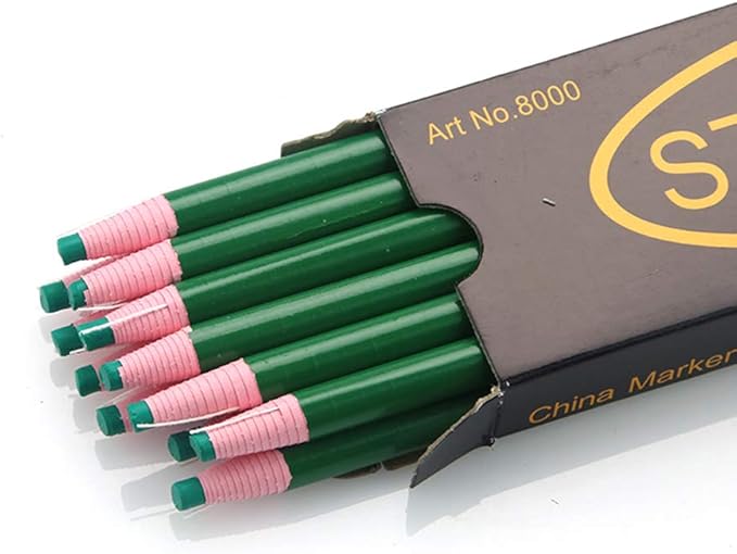12 Pieces Sewing Mark Pencil Tailor's Marking and Tracing Tools Free Cutting Crayons Sewing Fabric Pencil (Green)