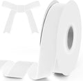 1" Wide x 10 Yards Velvet Ribbon, Vintage Single Face Velvet Ribbons for Gift Wrapping, Christmas Wrapping Bows, Wedding Decor, Sewing and More (White)