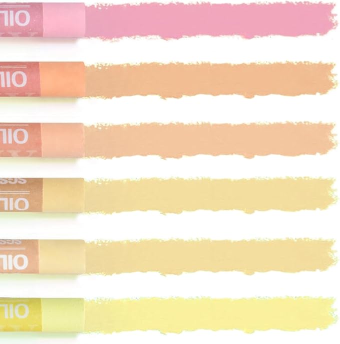 Mifuner Soft Oil Pastels Set (6 Sticks,6 Colors),Colors Heavy Oil Pastels Vibrant and Creamy,Art Supplies for Artists,Gallery Oil Painting Stick for Adult Drawing. Skin