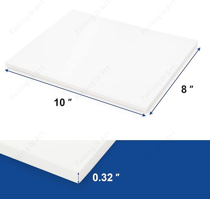 Falling in Art White Rubber Carving Block, 8" x 10" Easy Cut Lino Blocks, Soft Linoleum Block for Printmaking, Stamps, Crafts(2 Pack)