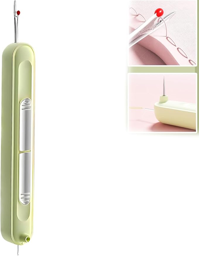 2 in 1 Needle Threader Seam Ripper: Upgraded Automatic Sewing Machine Opening Machine Quilting Supplies Sewing Kit Rapid Sewing Machine Circular Sewing Machine (Green)