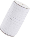 YZYANZI White Elastic Bands 1/2 Flat Elastic Cord Stretch Strap - 12mm 144 Yds Roll of Elastic Straps Braided Elastic Band for Sewing and Elastic Crafting