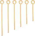 18K Gold Plated Open Eye Pins Non Tarnish 30mm 150pcs for Jewelry Making Findings