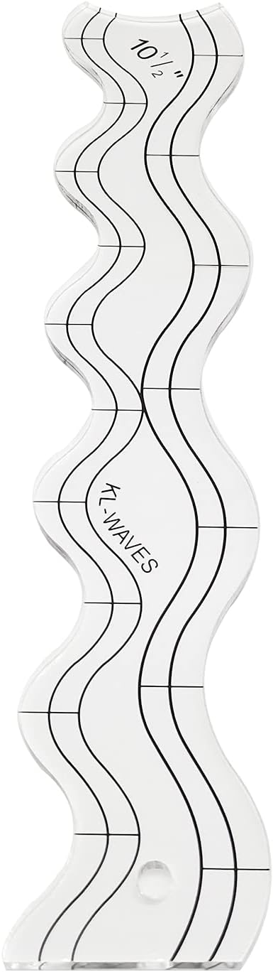YICBOR Wave Edge Quilting Ruler Template - Clear Wave Quilter's Ruler for Domestic Sewing Machine