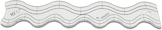 YICBOR Wave Edge Quilting Ruler Template - Clear Wave Quilter's Ruler for Domestic Sewing Machine