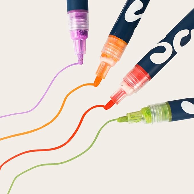 Sculpd Acrylic Paint Pens Set, Bloomsbury Tones, Premium Fine Tips for Painting Pottery, Wood, Cardboard, Paper, Glass & Most Other Surfaces, 4 Modern Colors for Arts & Crafts