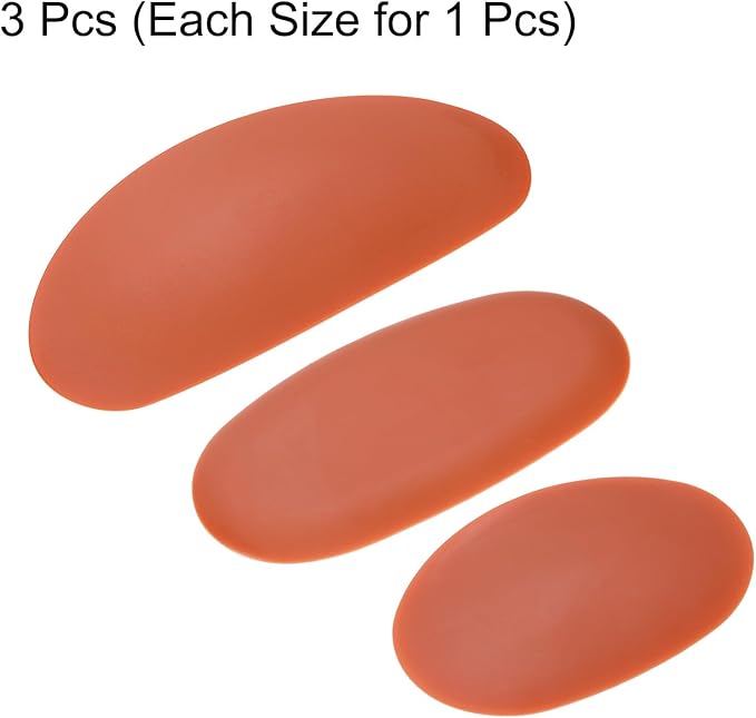HARFINGTON 3pcs Pottery Ribs, Soft Silicone Rubber Clay Ceramic Sculpting Tools Set for Finishing Shaping and Smoothing Removing Finger Marks