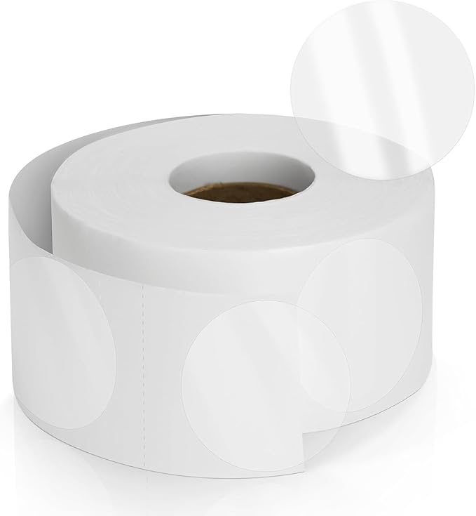 SHYGO® 1“ Transparent Circle Dot Stickers Color Coding Labels, 1000PCS 2 Rolls