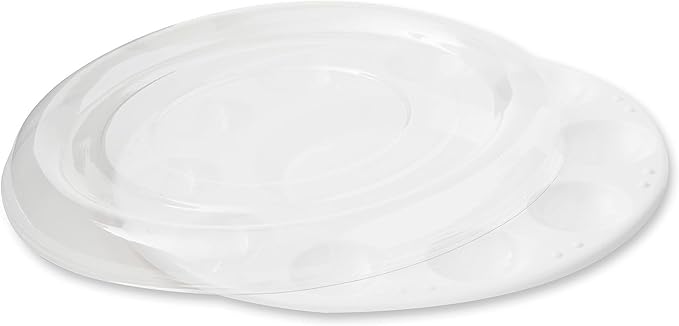 Craft Smart 10-Well Paint Palette with Clear Lid - Plastic Paint Tray for Art & Crafts, School, Parties - Bulk 12 Pack