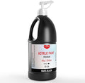 Black Acrylic Paint Large Bottle (69oz /2040ml) Rich Pigment Black Paint for Multi Surface Canvas Wood Ceramic Leather Fabric Rock Craft, Non Toxic for Kid & Adult, with Pump & Sealing Cap