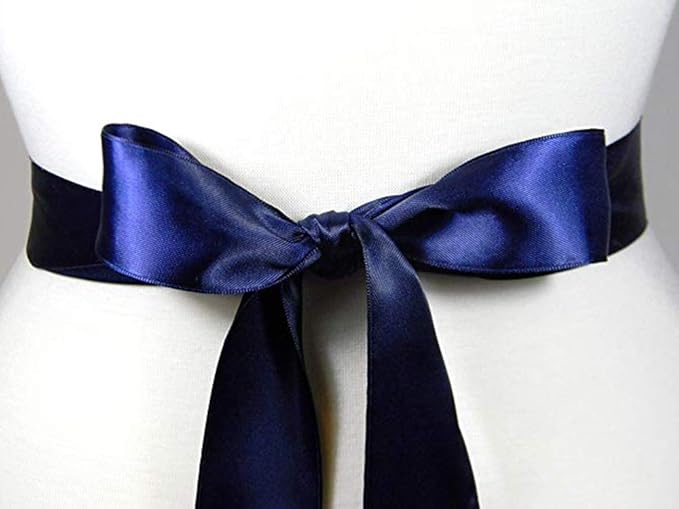 YAMA Navy Blue Double Face Satin Ribbon - 1 Inch 25 Yards for Gift Package Wrapping,Floral Design,Hair Bow Clip Making,Crafting,Sewing,Wedding Decor, Navy