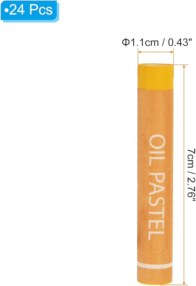 PATIKIL Chrome Yellow Oil Pastels, 24Pcs Soft Oil Crayons Creamy Pastels Stick Art Supplies for Art Painting Drawing Blending Graffiti for Artists Beginners