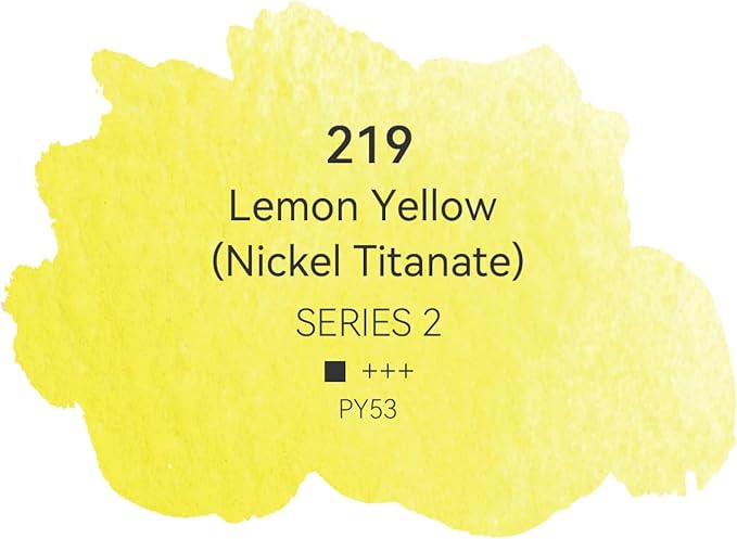 PHOENIX Professional Watercolor Paint - Single Watercolor Half Pan - Lemon Yellow(Nickel Titanate) 219
