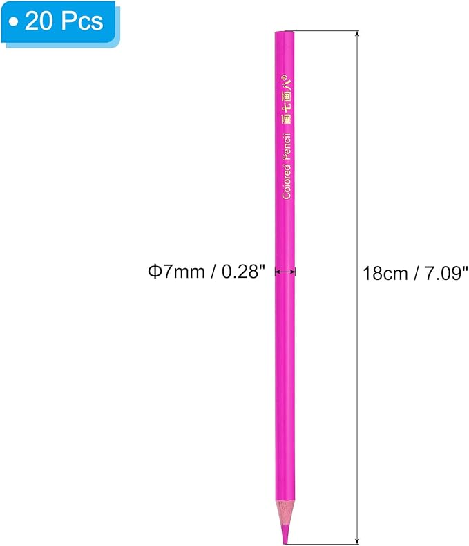 PATIKIL Rose Red Colored Pencils Set,20 Pcs Oil Color Pencils Wooden Coloring Drawing Pencil for Artists Art Painting