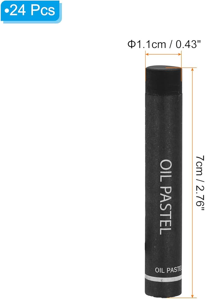 PATIKIL Black Oil Pastels, 24Pcs Soft Oil Crayons Creamy Pastels Stick Art Supplies for Art Painting Drawing Blending Graffiti for Artists Beginners