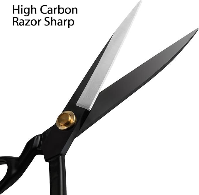Fabric Scissors, Heavy Duty 8 inch Sewing Scissors for Leather Tailor,Tailoring Shears for Home Office Craft Black