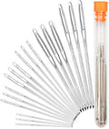 Hekisn Large-Eye Blunt Needles, Stainless Steel Yarn Knitting Needles, Sewing Needles, Crafting Knitting Weaving Stringing Needles, Perfect for Finishing Off Crochet Projects (18 Pieces)
