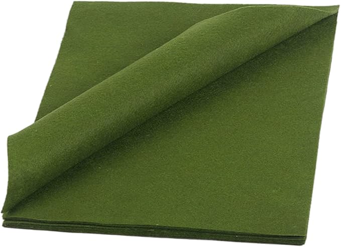 YYCRAFT Soft Felt Sheets 6 X 6 Inch Felt Fabric Squares Patchwork Sewing DIY Craft 1.6mm Thick - 40 Pcs,Moss Green