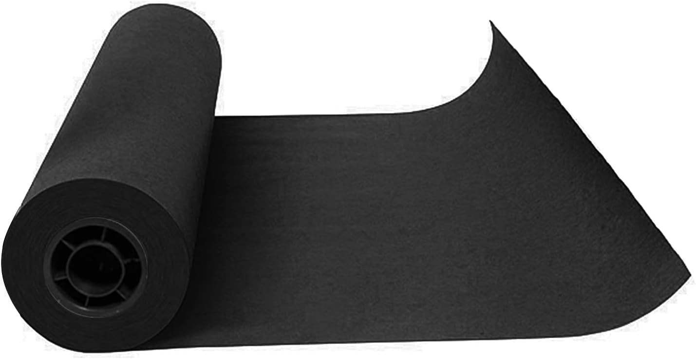 Kraft Paper Roll 36" x 98ft, Black Craft Paper 80GMS for Gift Package/Bouquet Flower Wrapping/Kids Arts Drawing/Bulletin Board/DIY/Box Moving Filler/Shipping Supplies/Table Cover, Unwaxed & Uncoated