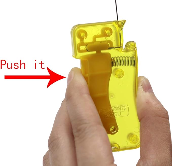 Automatic Needle Threader, with 2 Pcs Plastic Needle Threader Easy Needle Threader Tool Sewing Accessories