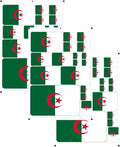vmcoatdu Algeria Flag Laser Printing Sticker 3 Pcs Decal in Multiple Sizes Stickers (White Algeria)