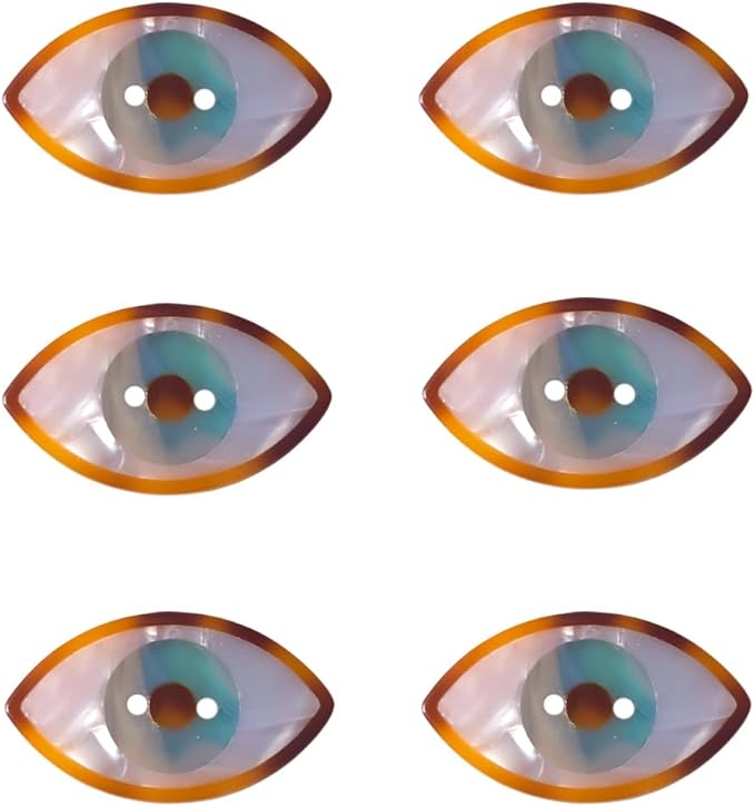 Novelty Eye Shaped Buttons for Crafts,Acetate Button for Clothes,Buttons for Sewing,Button Bulk,Pack of 6