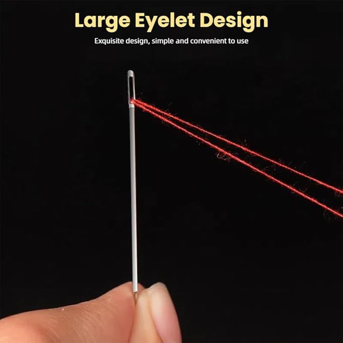 Big Eye Steel Sewing Needles Kit,Multiple Sizes Stainless Steel Needles for Hand Sewing,Seam Ripper & Storage Pouch for DIY Sewing, Embroidery Quilting and Repairs (36Pcs)