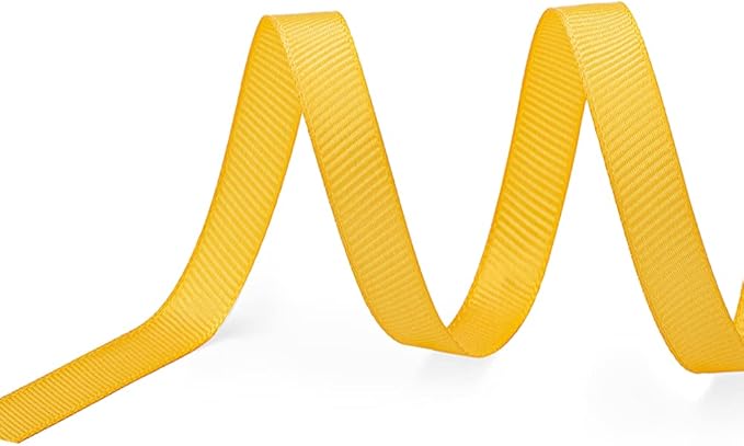 LIUYAXI 1/4" X 50 Yards Solid Gold Grosgrain Ribbon, Perfect for Crafts, Wedding Decor, DIY Hair Accessories, Sewing, Gift Package Wrapping and More