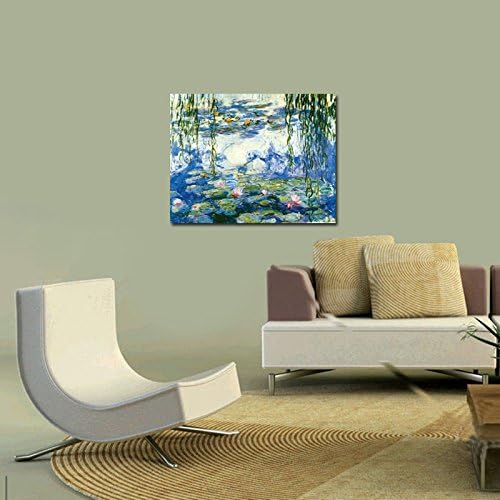 Wieco Art Water Lilies Giclee Canvas Prints Wall Art by Claude Monet Famous Oil Paintings Flowers Reproduction Modern Clsssic Landscape Artwork Picture Printed on Canvas for Home Office Decorations