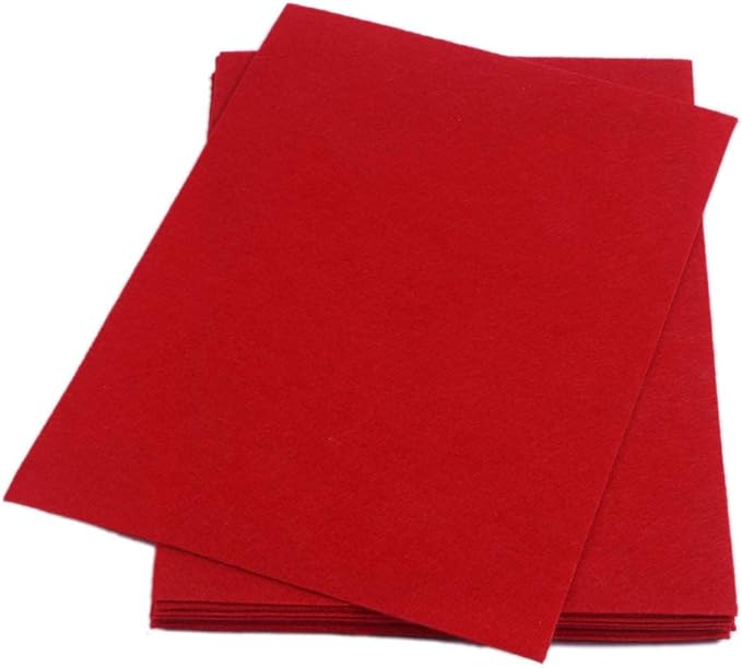 YYCRAFT Stiff Felt Sheets Thick Felt 9 Inch X 12 Inch - 12 Pcs Pack, Red
