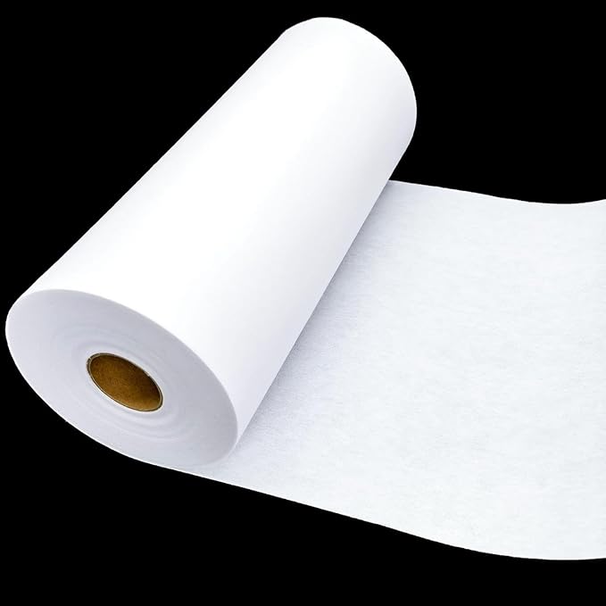 ANXINZENITH Heavy Weight Fusible Interfacing for Sewing-16.5" x 30.6 Yards,White Iron-On Non-Woven Fabric Stiffener,Suitable for Quilting,Crafts,Clothing,and Home Decor Sewing Materials（80g/㎡）