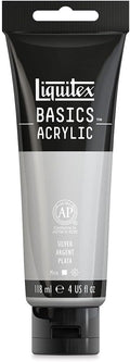 Liquitex BASICS Acrylic Paint, 118ml (4-oz) Tube, Silver