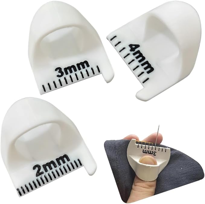 OULIGET Sewing Template Kit,Sutures Finger Ruler for Uniform Stitches,Mini Finger Seam Measuring Template Gauge,DIY Sewing Tools Quilting,3 Pieces,White.