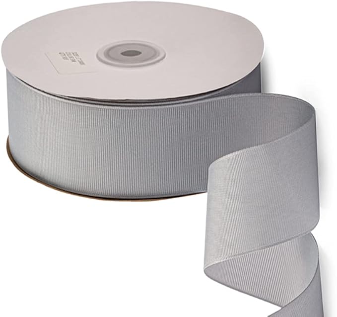 LIUYAXI 2" X 50 Yards Solid Silver/Grey Grosgrain Ribbon, Perfect for Crafts, Wedding Decor, DIY Hair Accessories, Sewing, Gift Package Wrapping and More