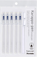 Kuretake Karappo Pen, Fine tip 5pcs Set, Empty refillable Ink Pen, for Lettering, Calligraphy, Illustration, Drawing, Made in Japan