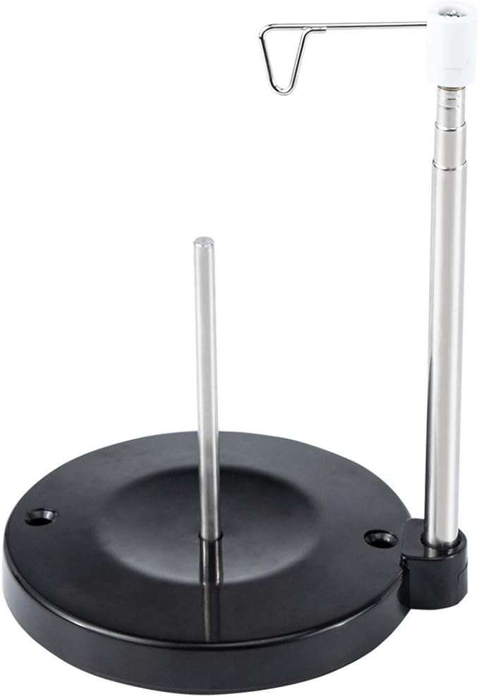 Sew Tech Adjustable Cone Thread Stand Spool Holder for Sewing Machine Embroidery Quilting Serger Machines, Single Thread Stand for Smoother Feed, Large Spool Holder with Steady Heavy Plastic Base