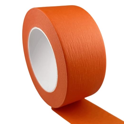 Wide Masking Tape, Orange Painters Tape for Home, Office, School Stationery, DIY Art, Crafts, Labeling (3 Inch X 55 Yards)