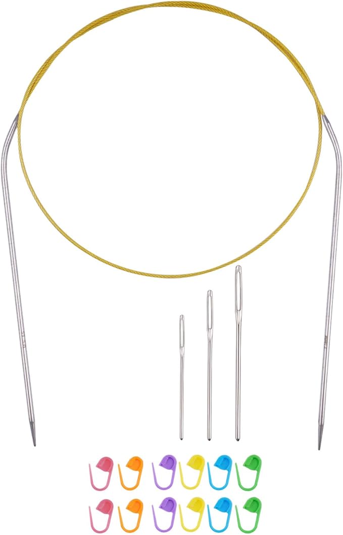 Circular Knitting Needles 32inches/80cm,Size US 1.5(2.5mm) Stainless Steel Round Knitting Needles for Handmade Knitting DIY
