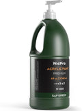 Nicpro Sap Green Large Acrylic Paint Set (69 oz, 2040 ml) Rich Art Painting Supplies Non Toxic for Multi Surface, Canvas, Wood, Leather, Fabric Stone Craft, for Beginner & Artist with Pump